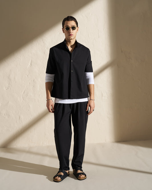 MAO SHORT SLEEVE SHIRT – BLACK