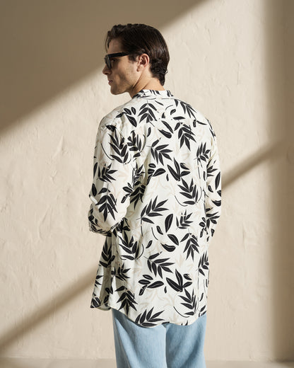 LEAF PRINT RELAXED FIT SHIRT