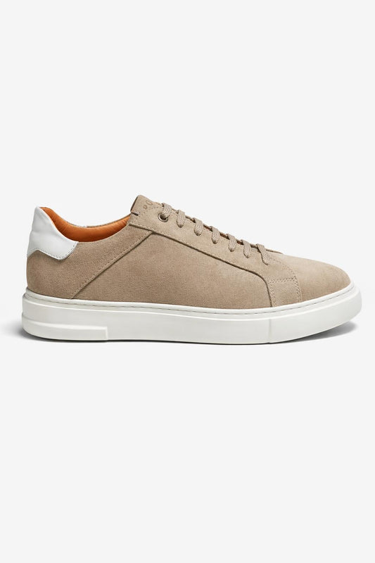 Men’s Beige Suede Low-Top Sneakers