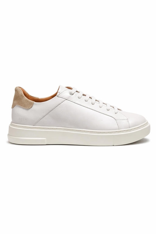 Men’s White Leather Low-Top Sneakers