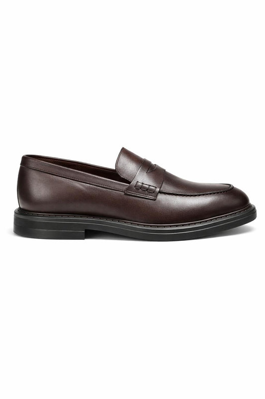 Men’s Classic Leather Loafers – Dark Brown